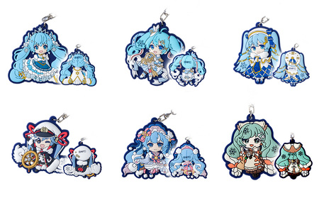 新千歳空港限定：雪ミク】ラバー・アクリルキーホルダー コンプリート
