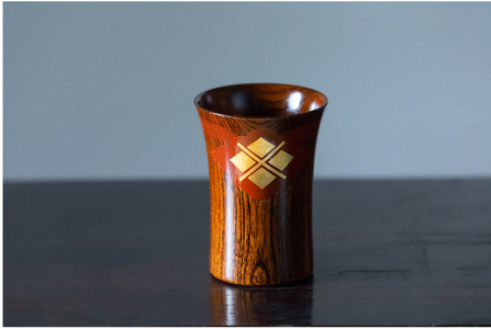 秀衡カップ2個 (黒・木目) / 漆器 お酒 ジュース おちょこ ぐいのみ