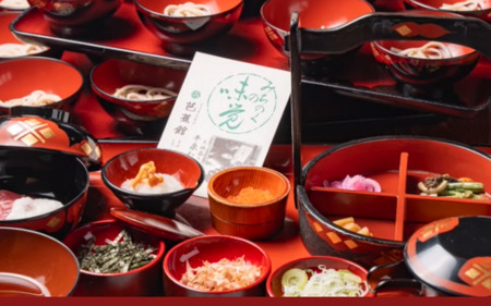 特わんこそば　天ぷら盛り合わせ・フルーツ付 ４名様 岩手県 平泉町 金色堂 世界遺産 中尊寺 毛越寺 東北 駅前芭蕉館 蕎麦 ソバ そば わんこそば【eki911-tsb-4】