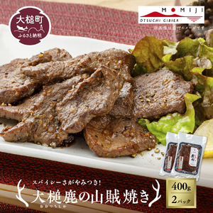 【失敗なし！焼くだけ簡単スパイシー】大槌鹿の山賊焼き 400g【やみつきの味】岩手県産 天然鹿 鹿肉 味付肉 山賊焼 ジビエ ヘルシー 低カロリー つまみ あて おかず ご飯のお供 赤身 冷凍 加工肉 ギフト