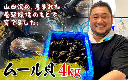 明神丸かき・ほたてきちのムール貝 4kg 【沖縄県・離島配送不可】YD-518