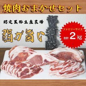 【岩泉町原産の銘柄豚】龍泉洞黒豚おまかせ焼肉セット　2kg(2000g)【配送不可地域：離島】【1618939】