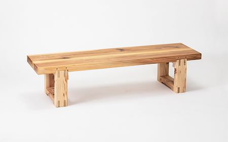 檜のベンチ(76・77)　あいこ❕丸太風の脚節無し座面をつるつる仕上げ 檜のベンチ(76・77) あいこ様専用❕丸太風の脚節無し座