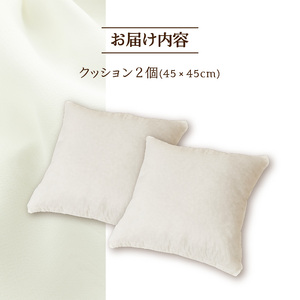 【ノンアレルギー素材】 洗える ヌードクッション 2個 | 睡眠 ふわふわ 洗濯可 水に強い 12cm 45×45 快適 ポリエステル100％ インテリア 新居 引っ越し お祝い 贈答 プレゼント 送料無料 北海道 【 滝川市 】
