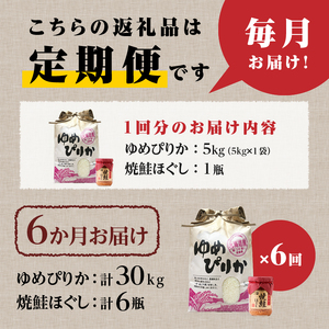 【令和7年産】6ヶ月連続お届け!ゆめぴりか5kg | 特A 白米 ブランド米 米 こめ コメ お米 ご飯 ごはん 単一米 滝川市 北海道 北海道産 道産 北海道米 定期便 生活応援 送料無料 おすすめ 人気 お弁当 贈答