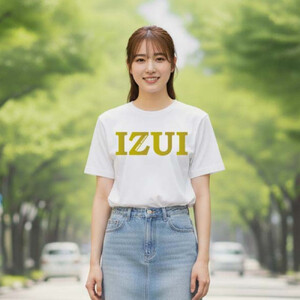 魔法の言葉「いずい」で もちつもたれつ「 IZUI Tシャツ 」 厚地 ホワイト×ゴールド 2Lサイズ【衣料 ファッション 人気 おすすめ 】