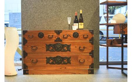 仙台箪笥 整理箪笥L-ロータイプ 拭き漆【伝統 工芸品 タンス たんす 和