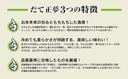 米 JAいしのまき　令和7年産　だて正夢3kg