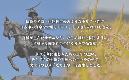 <定期便5回・毎月発送> 令和7年 だて正夢 いしのまき産米 精米 15kg 3kg×5回