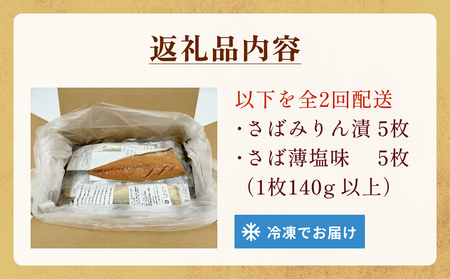 さばみりん漬 さば薄塩味 味わいセット 定期便 腹骨取り 無添加 さば 鯖　骨抜き 保存料なし 着色料なし 無添加調味タレ