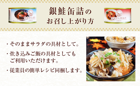 銀鮭 缶詰 食べ比べ セット 水煮 醤油煮 さけ しゃけ 鮭 サケ 金華ぎん おかず 便利 簡単レシピ 木の屋石巻水産 常温保存 防災 備蓄