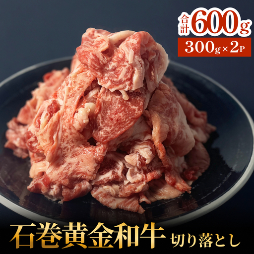 牛肉 石巻 黄金 和牛 切り落とし 300g×2P 赤身 国産 美味しい 使いやすい 小分け 肉　お肉 細切れ おかず すき焼き 焼肉 冷凍