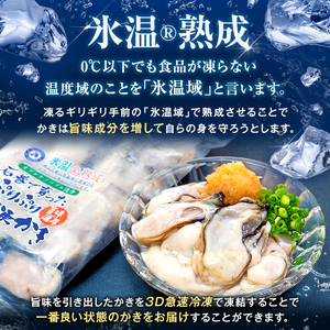 氷温熟成 冷凍 かき ( 生食用 ) 小粒 220ｇ× 3ｐ 牡蠣 カキ 冷凍牡蠣 冷凍 国産 北海道産 生 剥き牡蠣 濃厚 旨味 むき身