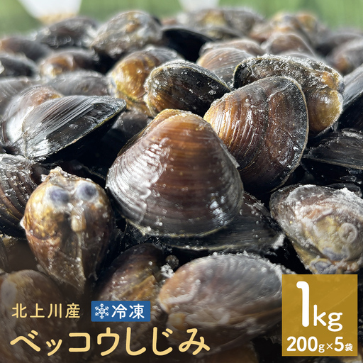 北上川産 冷凍 ベッコウしじみ 1kg ( 200g × 5袋 ) しじみ 海鮮 魚介類 貝 貝類 吸い物 砂抜き不要 味噌汁 蜆 国産 石巻産 宮城県産 宮城 石巻
