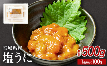 宮城県産 塩うに 500g（ 100ｇ × 5袋 ） ウニ うに 雲丹 塩ウニ 濃厚 ムラサキウニ ウニ丼