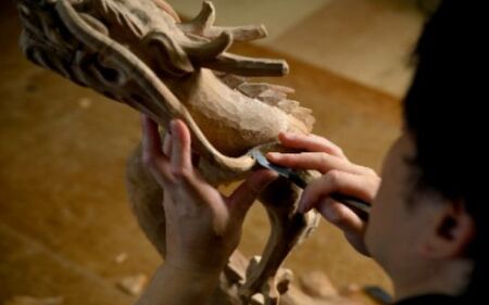 仏像 雷神像｜彫刻 工芸品 木製 赤井彫刻工房