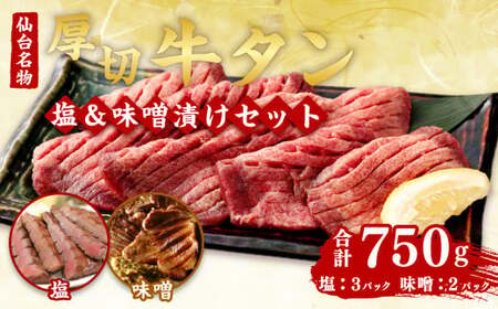肉厚牛タン焼肉セット（塩＆味噌・大）　【04203-0381】
