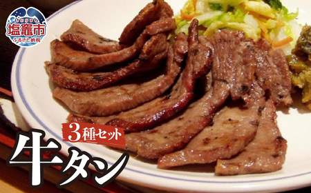 塩・みそ・ねぎ塩 牛たん3種セット(各1パック × 3種) 【r6-4821392】