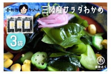【2つの食感】 三陸産 サラダわかめ 170g ×3袋 [小野徳 宮城県 気仙沼市 20565558]