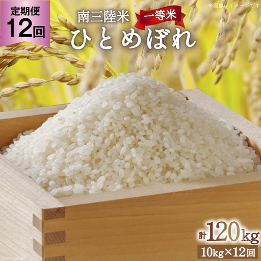 お米 定期便 12回 気仙沼産 南三陸米ひとめぼれ 精米 10kg 総計120kg [気仙沼市物産振興協会 宮城県 気仙沼市 20563291]