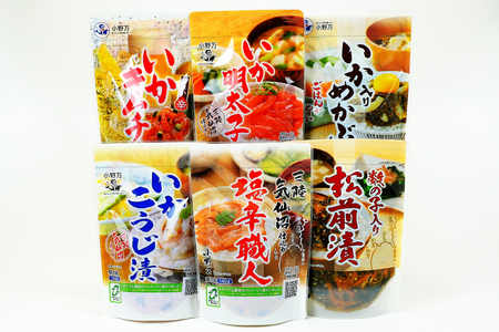塩辛・珍味 スタンドパック 詰め合わせ 6品セット [小野万 宮城県 気仙沼市 20565725]