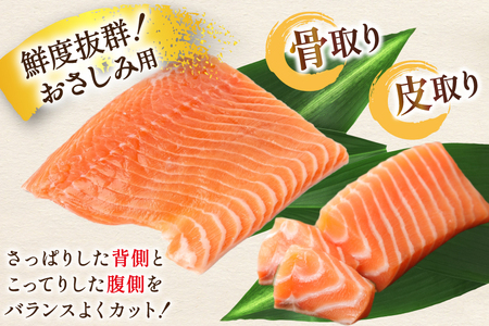 訳あり ノルウェー産 アトランティック サーモン 600g 柵 おさしみ用 無添加 個包装 [足利本店 宮城県 気仙沼市 20565614]