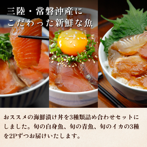 漬け 海鮮丼 セット 旬の3種6P