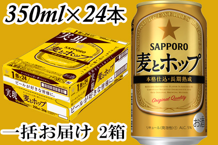930510+02 地元名取生産 麦とホップ 350ml 24本 2箱お届け(同時お届け)