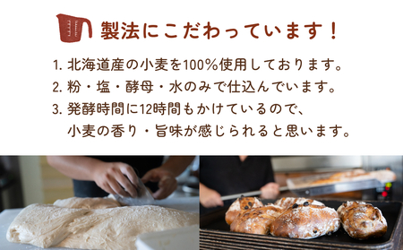 【4ヵ月定期便】名取 閖上 の ぱんやこてつ 手作り 国産小麦のハード系パンセット