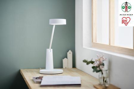 LEDデスクライトQi充電シリーズ平置きタイプ調光調色　LDL-QF02DL-W　ホワイト