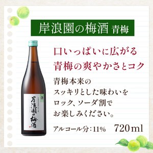 【宮城県角田市】岸浪園の梅酒　青梅　720ml×1本 梅酒