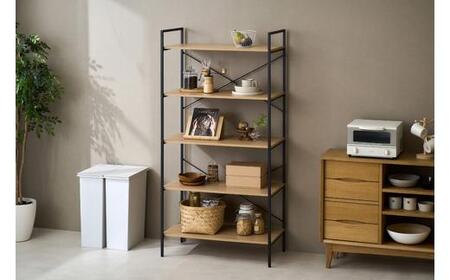 ベーシックラック アイリスオーヤマ 幅80cm 奥行43cm 高さ160cm 実用性 高さ調節可能 BRC-8016 ナチュラル