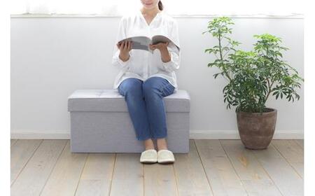 椅子 折りたたみ収納スツール ワイド SSTR-76 ライトグレー