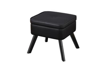 椅子 チェア 収納付オットマン LEC-OT ブラック