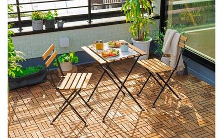 ガーデン　デーブルセット　アカシア製　ガーデンファニチャー　３点セット　GFA-550　ブラウン