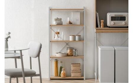 スチールウッドスリムラック LSWR-600 ナチュラル/グレー