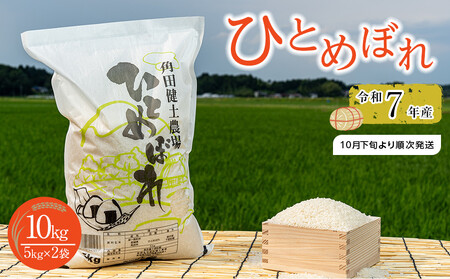 令和7年産 ひとめぼれ 10kg（5kg×2袋）｜7年産米 新米 ひとめぼれ 宮城県角田市産 米 コメ 白米 精米 角田健土農場