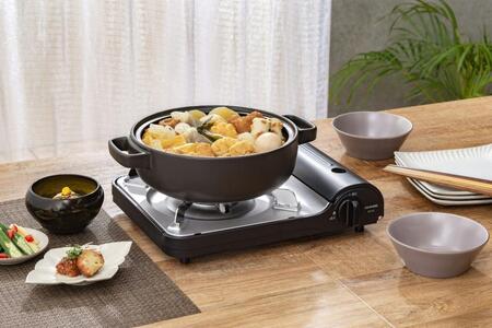 カセットコンロ スリム アイリスオーヤマ 安全装置付き キャンプ 調理 アウトドア スタイリッシュ スリム IGC-E1-H チャコール