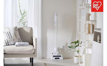 掃除機 充電式サイクロンスティッククリーナー アイリスオーヤマ ホワイト 充電式クリーナー サイクロンスティッククリーナー ハンディ スティック 軽量 2WAY 充電式 パワフル 吸引力 コンパクト 小型 自走式 おすすめ 人気 一人暮らし ひとり暮らし 就職祝い 進学祝い 合格祝い アイリス 充電スタンド SCDー185PM-WH ナチュラルホワイト