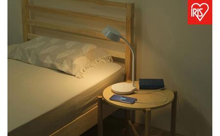 LEDデスクライトQi充電シリーズ 平置きタイプ 調光・調色 LDL-QFDL-W ホワイト 一人暮らし ひとり暮らし 就職祝い 進学祝い 合格祝い