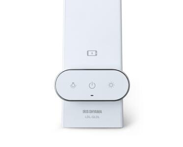 LEDデスクライトQi充電シリーズ 縦置きタイプ 調光・調色　LDL-QLDL-W　ホワイト