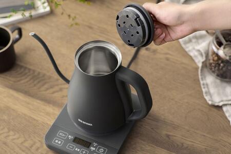 ケトル 0.8L 湯漏れ防止ドリップケトル 温調タイプ 転倒湯漏れ防止 アイリスオーヤマ 家電 電化製品 キッチン家電 IKE-C800T-H