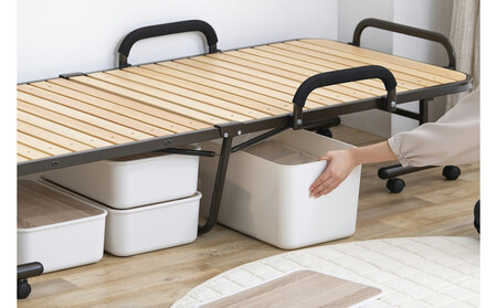 ベッド 折りたたみすのこベッド OTBSS-WH ナチュラルホワイト