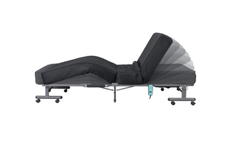 ベッド シングル 折りたたみ 電動 リクライニングベッド 厚さ15cm アイリスオーヤマ Sサイズ 電動リクライニング ポケットコイル キャスター付き 無段階 OTB-PDN ブラック