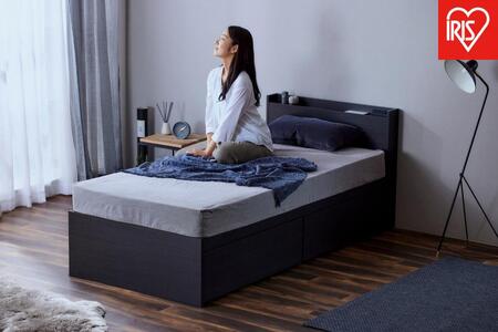 ベッド  収納ベッド宮付き DSBM-S ブラック