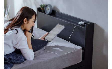 ベッド  収納ベッド宮付き DSBM-S ブラック