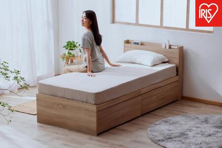 ベッド 収納ベッド宮付き DSBM-S ライトナチュラル