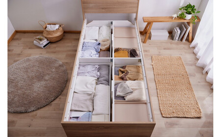 ベッド 収納ベッド宮付き DSBM-S ライトナチュラル