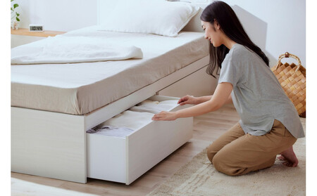 ベッド 収納ベッド宮付き DSBM-S オフホワイト