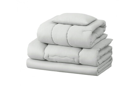 布団 マットレス付き布団５点セット KFS-M5S ライトグレー